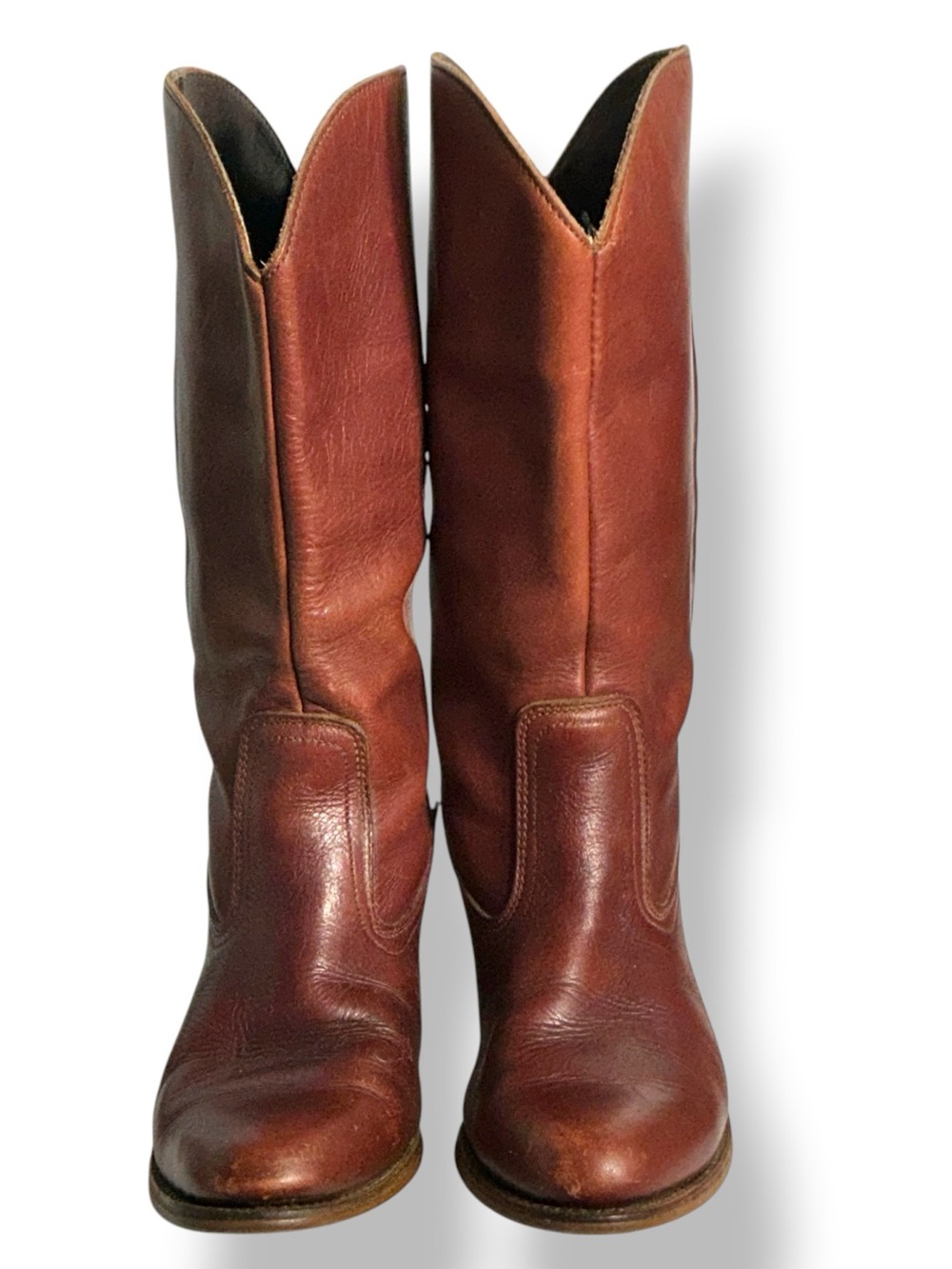 Dexter Western Cowboy Boot Women's Leather Mid-Calf Stacked Heel Womens  8 1/2 M